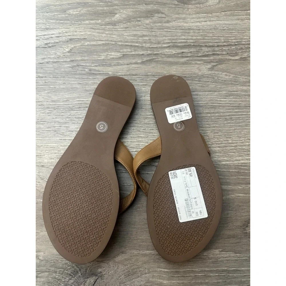 Tory Burch Benton Thong Sandal Royal Brown Women's 5